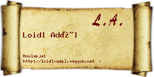 Loidl Adél névjegykártya